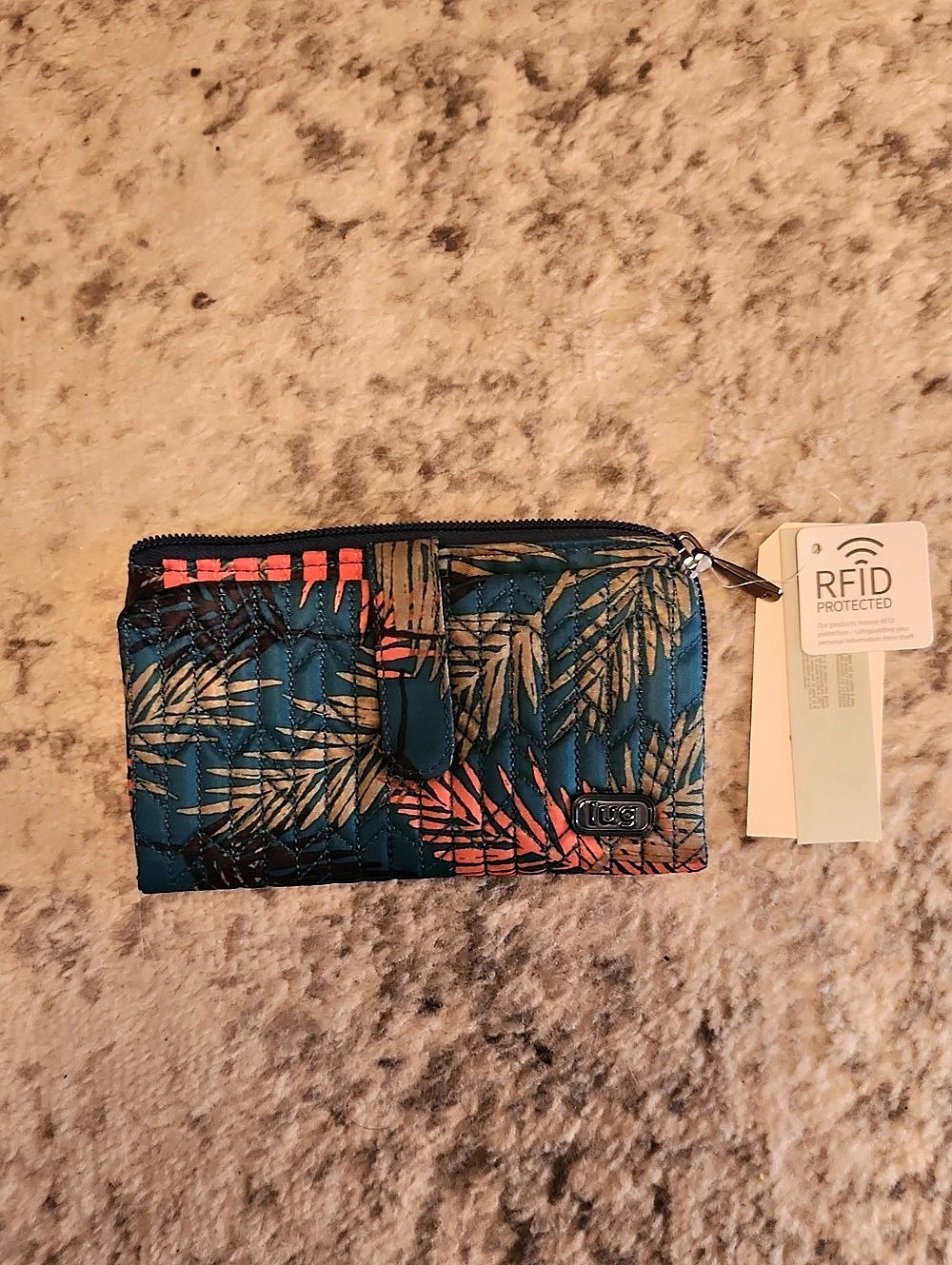 Lug Tram RFID Wallet Palm Frond Print NWT